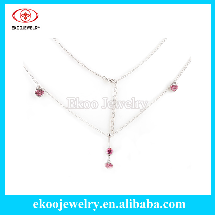 Y2014030101Heart Gem Multi-paved Dangle Belly Chain.jpg