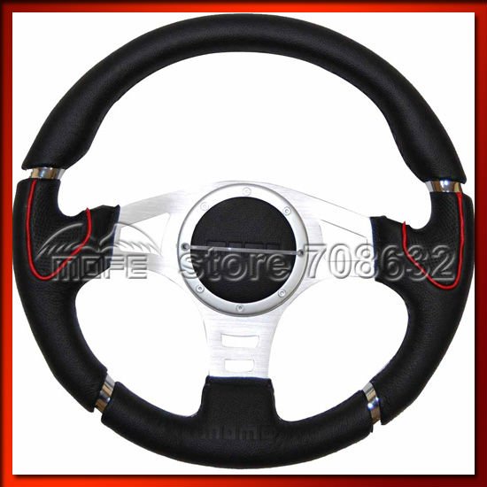 Car steering wheel 350mm Real leather Strong holder leather steering wheel whosesale and retailer