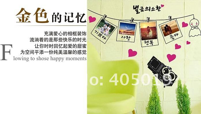 AY942B Korean Photo Wall Sticker 95x41cm Removable PVC Window Cling Photo Frame Room Paper Decor Mixable 6% off total if 2lots