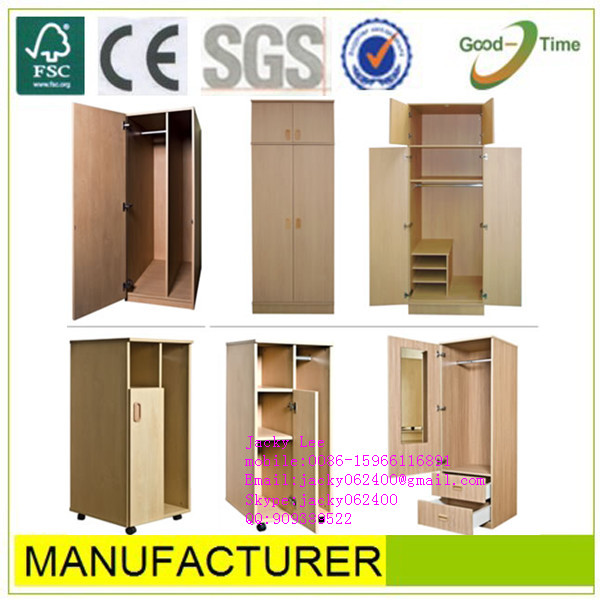 Wooden Grain Color Melamined Mdf Chipboard Simple Wardrobe Small