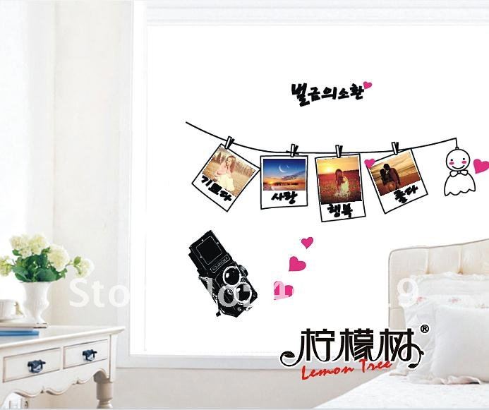 AY942B Korean Photo Wall Sticker 95x41cm Removable PVC Window Cling Photo Frame Room Paper Decor Mixable 6% off total if 2lots