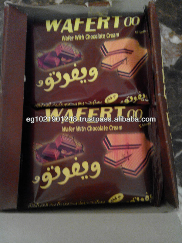Wafer biscuits , in Chocolate , Vanilla , Strawberry