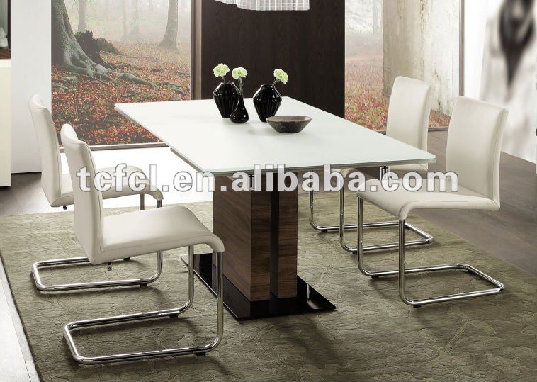 Moderna extensible de vidrio mesa de comedor, mesa de comedor ...