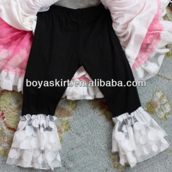 2014年熱い販売! 安い赤ちゃんの女の子フリルpettiズボンパンツ介護用卸売綿の女の子のレギンスタイトな黒pa001赤ん坊の衣類問屋・仕入れ・卸・卸売り