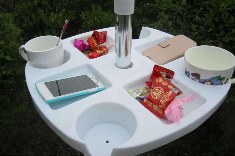  Table,Table With Umbrella Hole,Aluminum Folding Picnic Table With