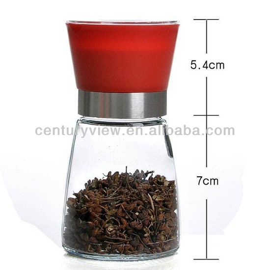 wholesale tableuse 150ml round glass black pepper grinder