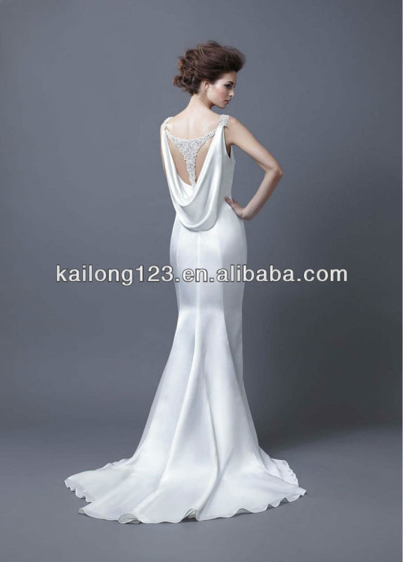 wrap style wedding dress