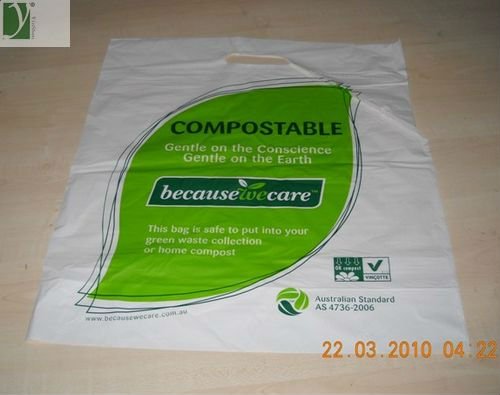 100% Biodegradable bottom seal corn starch t-shirt shopping bag