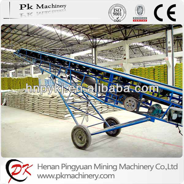 China PK Brand adjustable stainless steel grain portable belt conveyor for sale