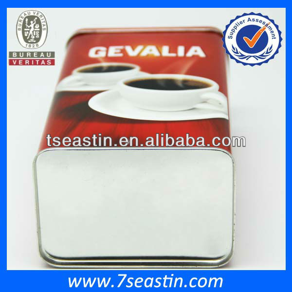 rectangular coffee cocoa powder tin can