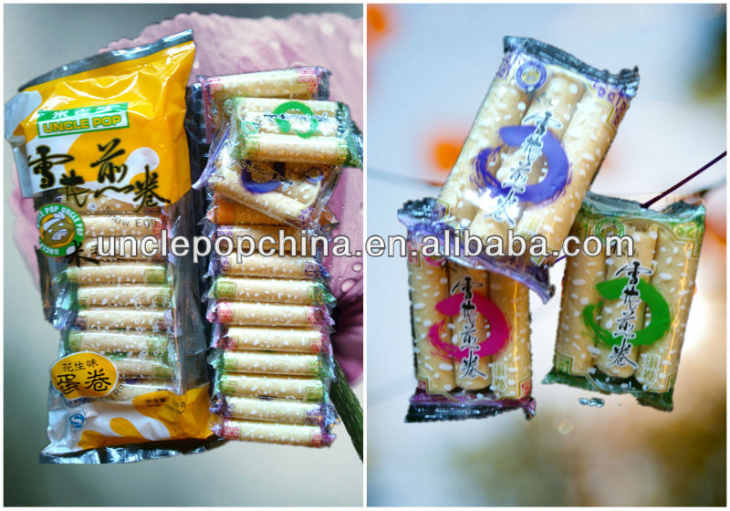 low price snacks peanut flavor 150g crispy snow egg rolls wafer