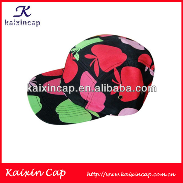 Custom 5/Five Panel Camper Cap With Fashional Red Wine Color Caps And Hats