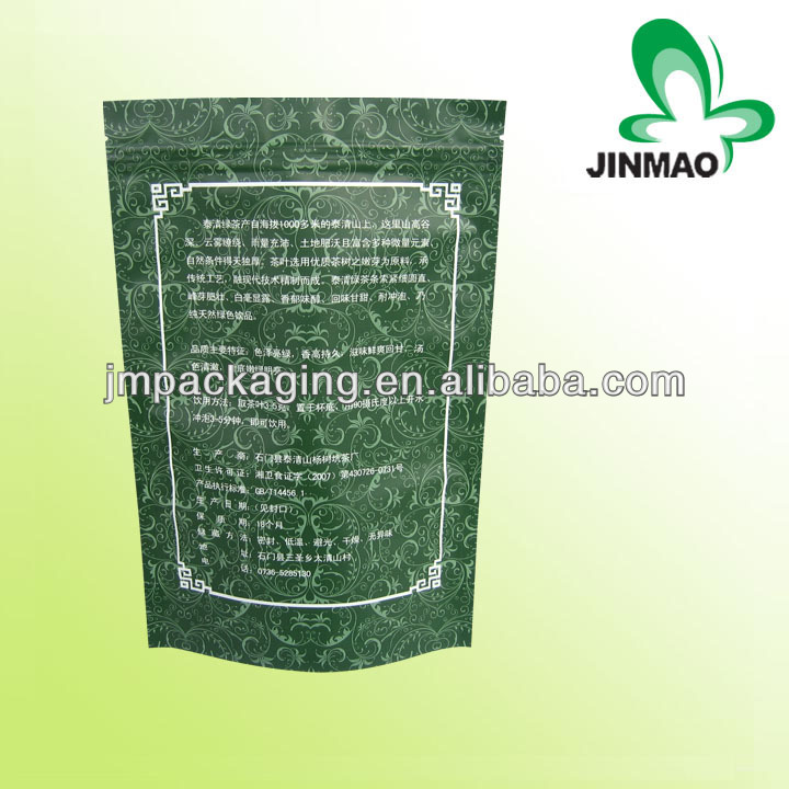 High quality and custom printed stand up tea bags with zipper