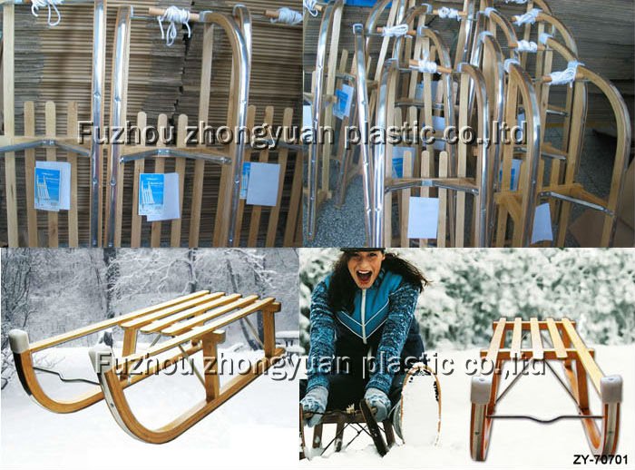 子供の屋外の冬の雪の木製のそりZY-70701-80/100/110問屋・仕入れ・卸・卸売り