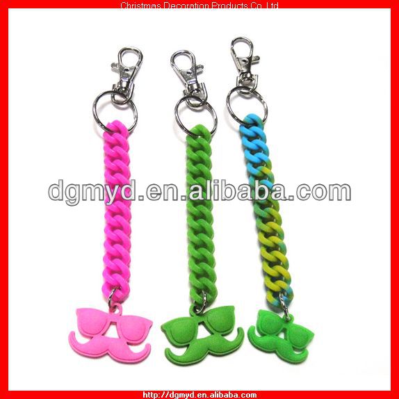 Double side chocolate bar silicone key chain (MYD-2224)