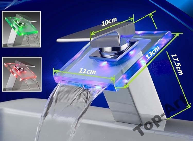 kitchen sink bathroom glass temperature sensitive led tap waterfall faucet 002 kitchen sink bathroom glass temperature sensitive led tap waterfall faucet 002