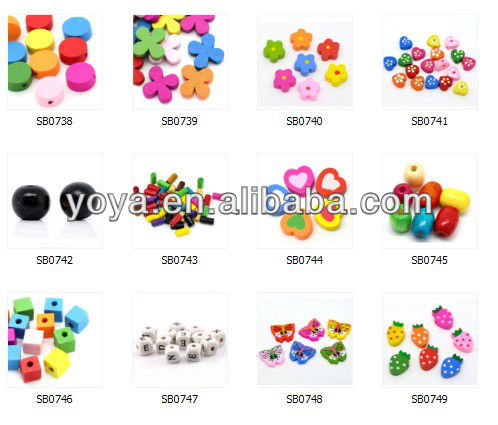 Painted Wood Spacer Beads,Loose Wood Abacus Rondelle Beads,Wood Heishi Beads.jpg