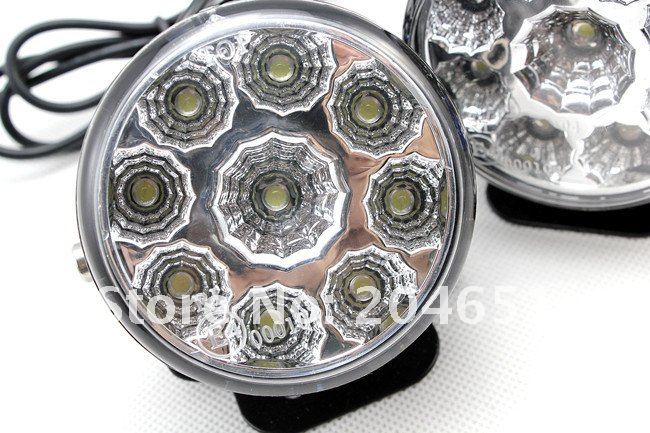 Wholesale High quality 18 LED Daytime Running Light with on/off switch E4 Aluminum housing DRL LED car fog lights(01010176)