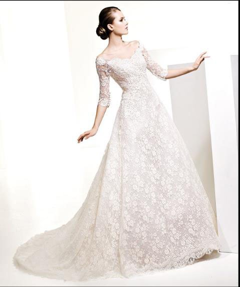 2011 Hot sale lace long sleeve wedding gown