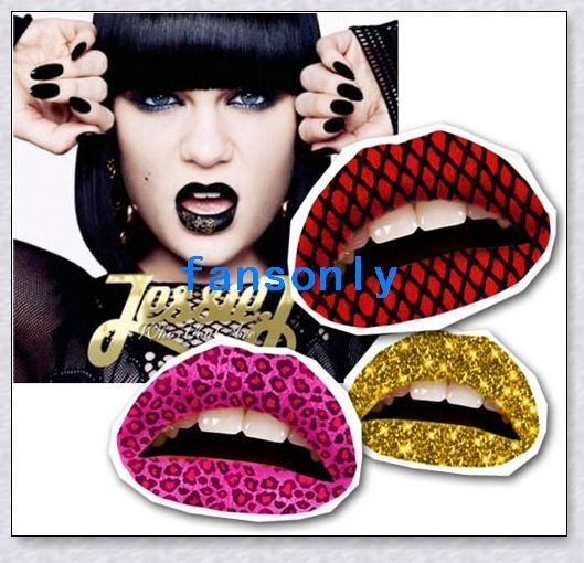 100pcs Cosplay violent lips Lip Tattoo Lip Sticker Temporary Lip Tattoos 