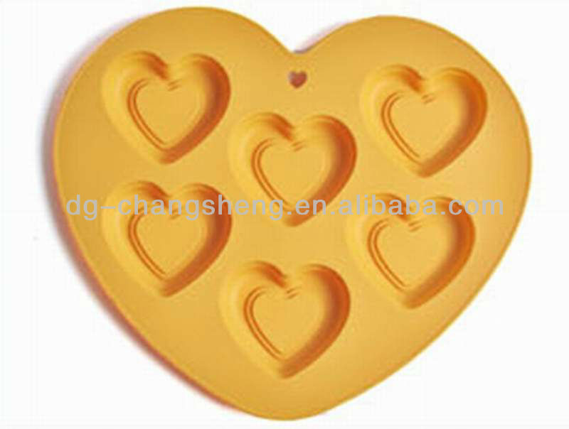 6-cavity different shape silicone cake mold for Cake Decorating with 6 Cup/chocolate mold