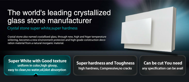 pure white artificial polished nano crystal glass stone