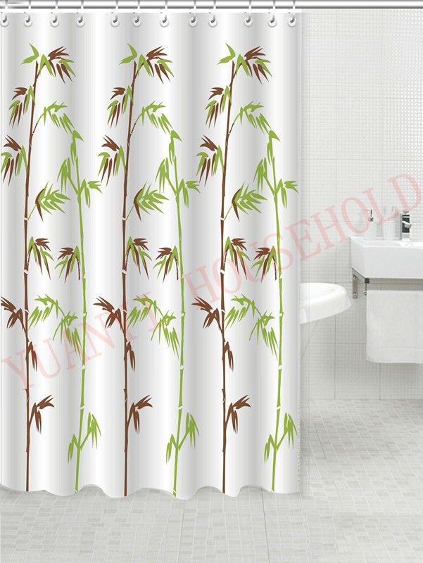 Diseño de bambú impresa cortina de ducha cortinas de baño de tela ...