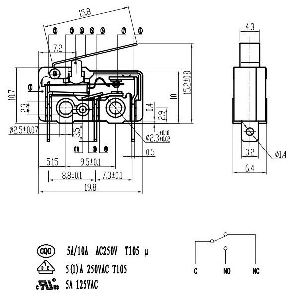 にノーマルクローズ2ピン2月3日ピンt125小型マイクロスイッチが問屋・仕入れ・卸・卸売り