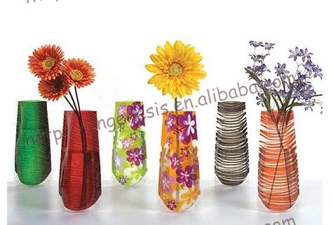 ストレートボディ折り畳み式のプラスチック製の花瓶- pvc/ペット問屋・仕入れ・卸・卸売り