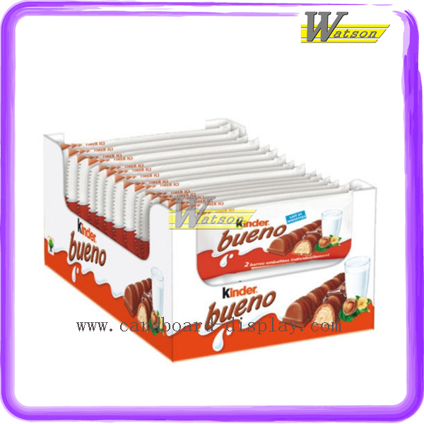 Pretty Chocolate Corrugated Paper Counter Bar Display Box