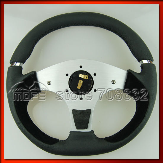 350mm 14 inch Suede Leather MOMO Steering Wheel for Racing Sport Car DSC_0282 (2)