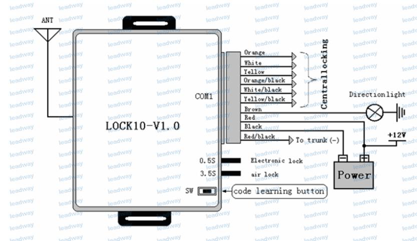 Keyless entry system k-002-1 схема подключения на русском Keyless entry system k-002-1 схема подключения на русском