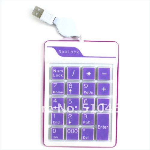 Wholesale ! Waterproof silicon Numeric Keypad, USB silicone Numpad keyboard for Laptop,PC, 19 keys
