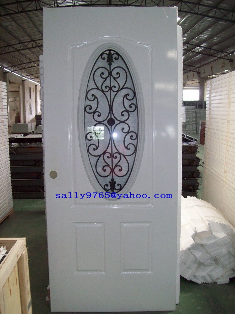Metal Exterior Doors Polyurethane Foam Core 3 Aluminum Strips