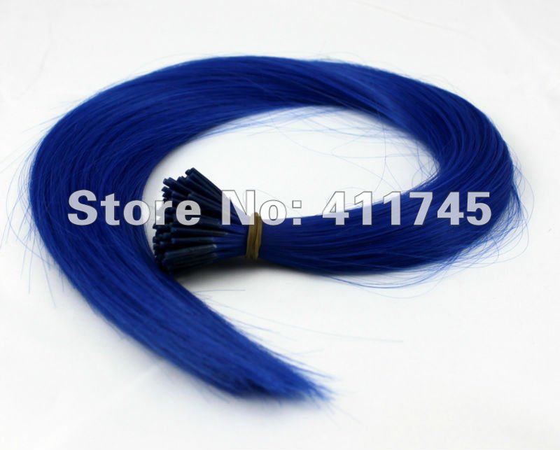 16\'\' long 100strands i tipped wholesale feather hair extensions synthetic hair dark blue