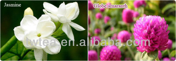 2014 New hand made blooming tea amaranth and Jasmine flower