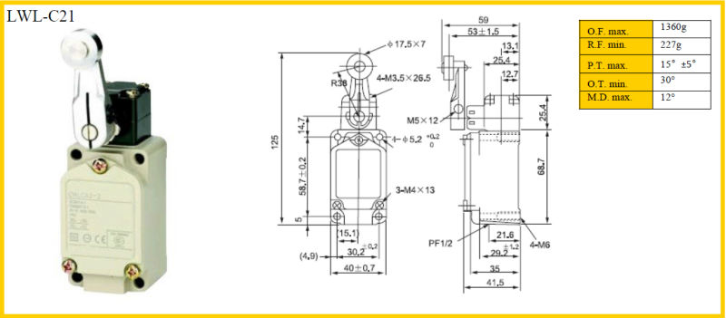 10a 250v top plunger alternative WL Limit Switch LWL-D21問屋・仕入れ・卸・卸売り