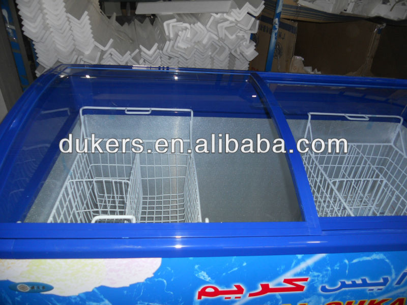 400lスライド式ガラスドア冷凍庫、 ディープフリーザー、 oemのためのジェラート冷凍庫問屋・仕入れ・卸・卸売り