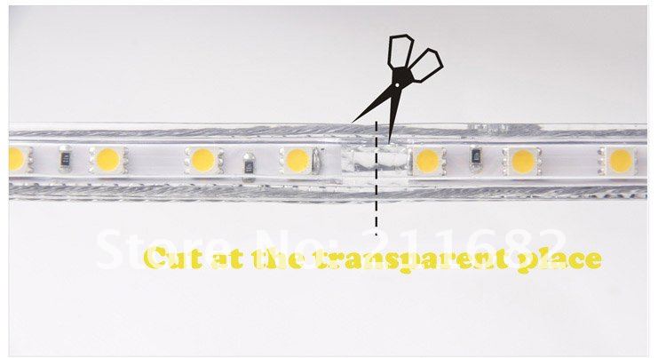 Free shipping high voltage 220v 3528 pure White led strip Waterproof flexible SMD led strip 60leds/M 300leds/5M