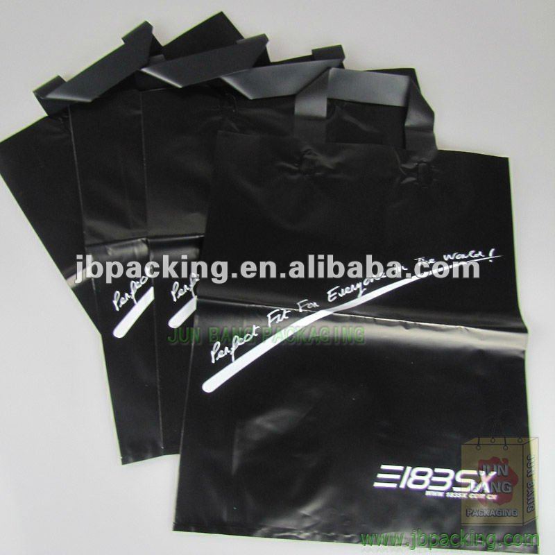 ショッピングのための黒いビニール袋/美しいプラスチック製のショッピングハンドルバッグ( ja- 120113)仕入れ・メーカー・工場