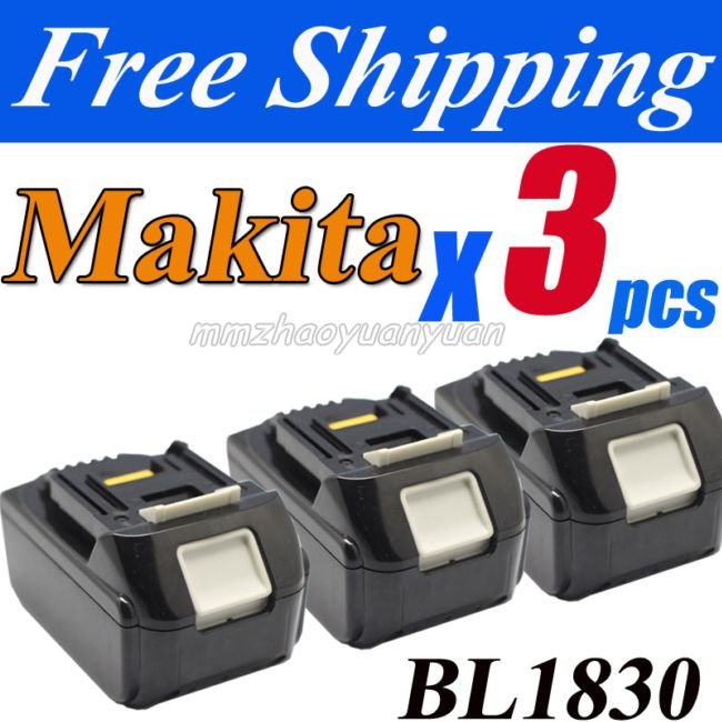 free shipping 3 Packs New Makita 18V Compact Lithium Ion Battery BL1830 for Cordless drill