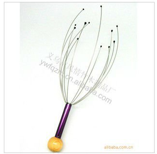 Neck Scalp Massage Head Massager Equipment Stress Relax stainless steel handle manual health care Free Shipping