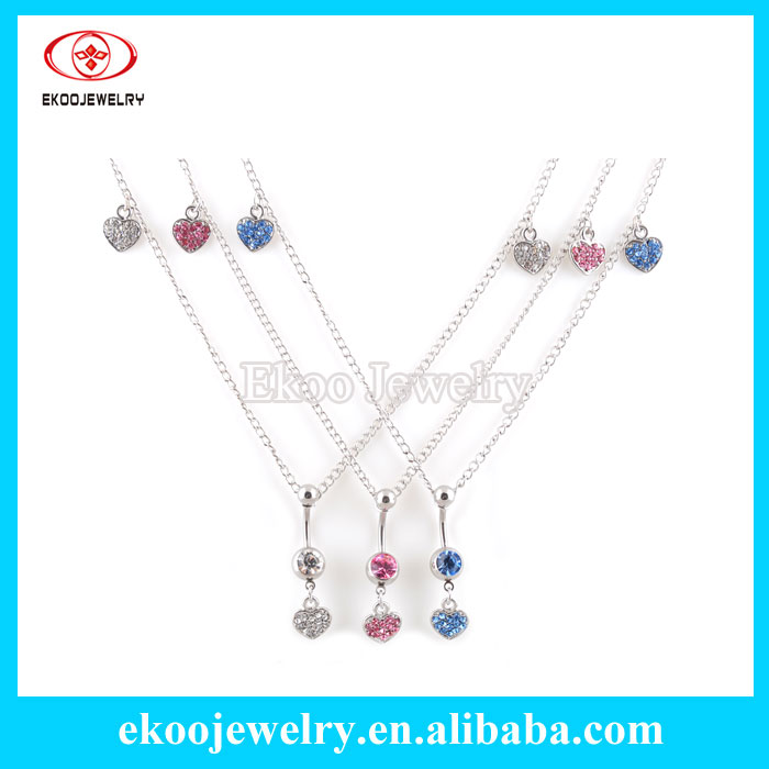 Y14022814Heart Gem Multi-paved Dangle Belly Chain.jpg