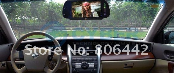 7" TFT LCD Color Screen Car Monitor Rearview Mirror Camera W/ SD USB MP5 FM Free Shipping