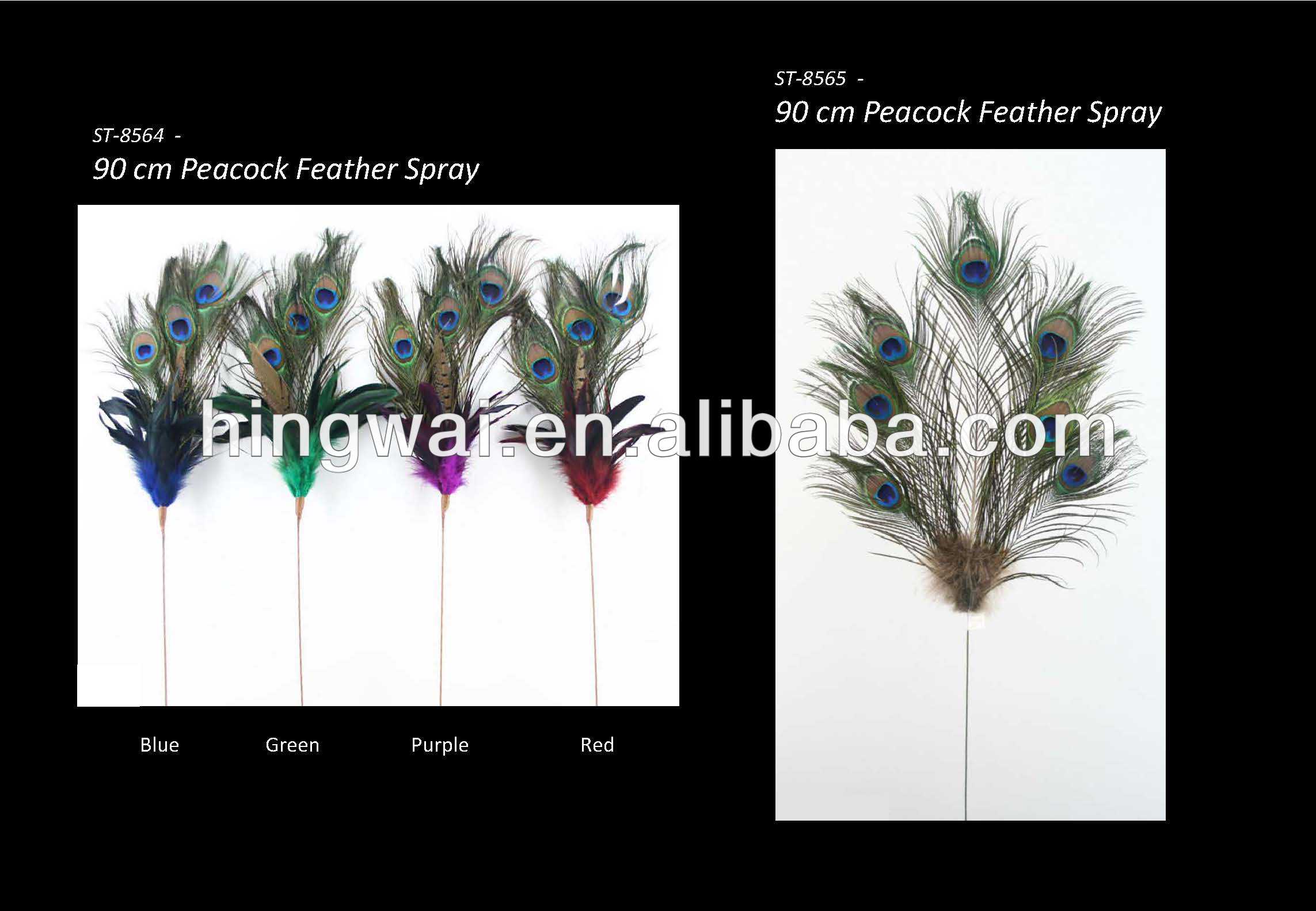 artificial flowers christmas decoration single peacock feather