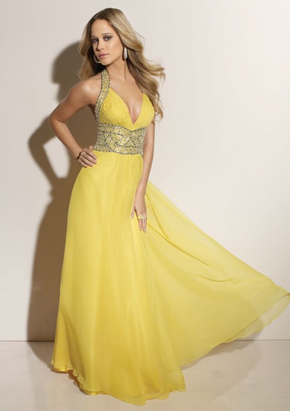 light yellow colour gown