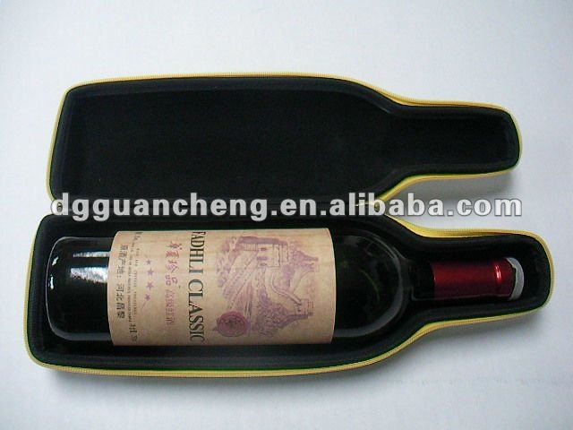 2014 New design PU smooth surface Champagne bottle packaging eva cases