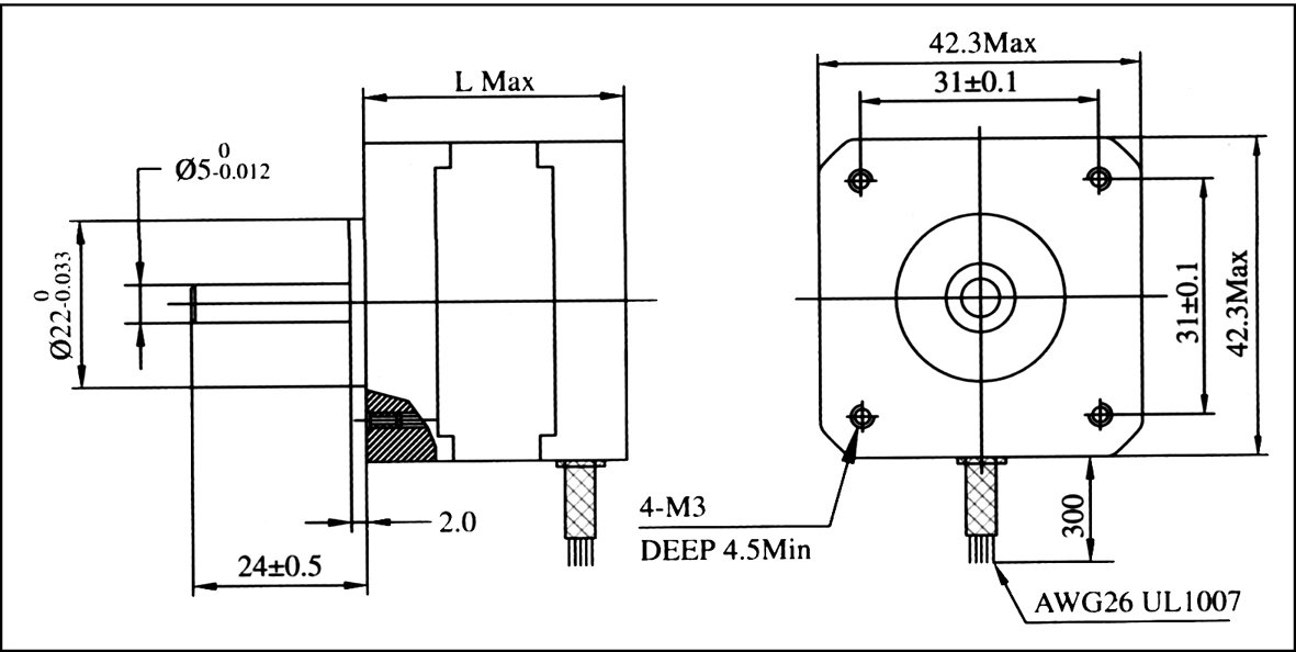 Nema 17 чертеж