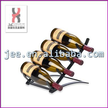 Metallic Countertop Wine Bottle and Glass Display Holder/Wooden Red Wine Display Rack For Bar Decoration/Household Wine Stopper