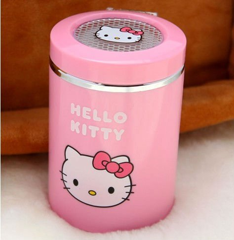 Lovely Hello Kitty Pink Ashtray with LED light/ Car Ashtray/ Hello Kitty Home Supplier Wholesale Free Shipping